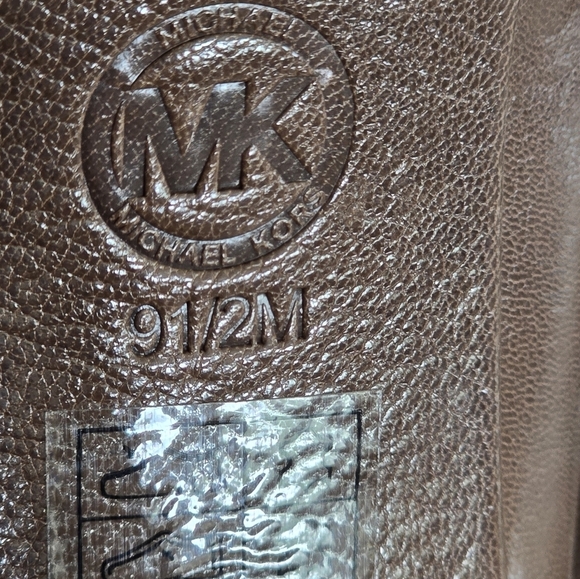 Michael Kors Heels Womens Sz 9.5M Zamara Open Toe Taupe Shoes Slip On Stiletto - Picture 13 of 16